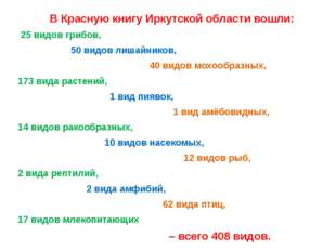 В Красную книгу Иркутской области вошли: 25 видов грибов, 50 видов лишайников