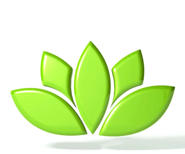Зеленый цветок лотоса 3d логотип Лицензионные Стоковые Фото