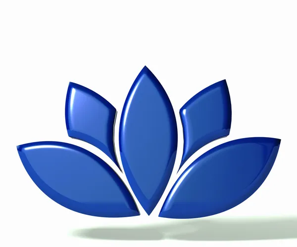 Синий цветок лотоса 3d логотип Лицензионные Стоковые Фото