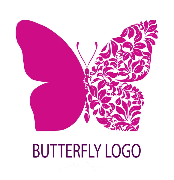 Фиолетовый Бабочка логотип Стоковая Картинка