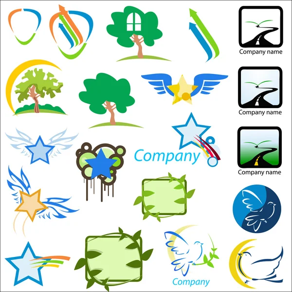 Набор логотипов природы иллюстрации Лицензионные Стоковые Фото