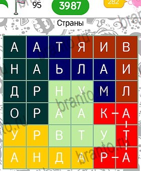 ответы на все уровни игры Филворды темы: Уровень 95