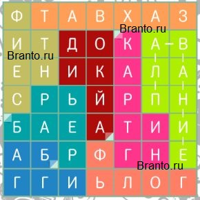 игра Филворды темы: все отгадки на планшете Уровень 120