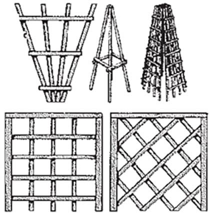 схема опоры для плетистой розы