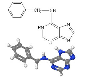 Структурная формула 6-бензиламинопурина