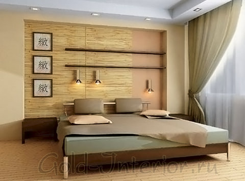 Бамбук и японский стиль в интерьере спальни