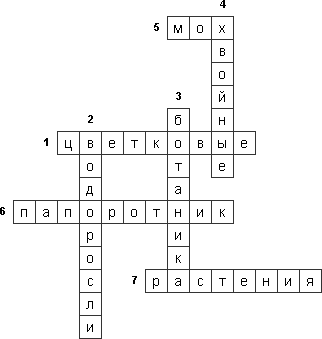 Кроссворд «Разнообразие растений»