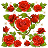 Красная роза - элементы дизайна | Векторный клипарт