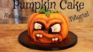 Halloween Zombie Pumpkin Cake Tutorial | Хэллоуин Зомби Тыква Торт