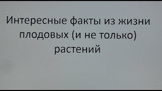 Интересные факты о жизни плодовых растений