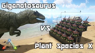 ARK: Survival Evolved - Giganotosaurus vs Plant Species X - Dino Battle