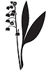 Силуэт лилия долины цветок | Векторный клипарт