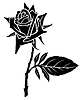 Силуэт красивая цветения розы | Векторный клипарт