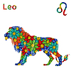 Знак зодиака Лев со стилизованными цветами | Векторный клипарт