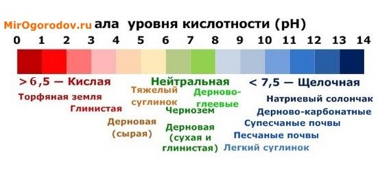 Шкала кислотности почв