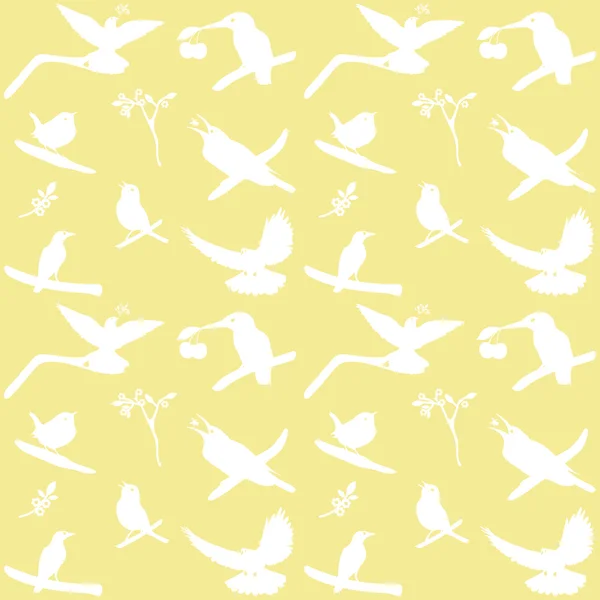 Векторная коллекция птица силуэты на желтом фоне — стоковый вектор