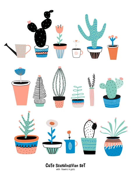 Set of cute house plants — стоковый вектор