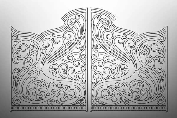 Красивые железные ворота орнамент Стоковая Иллюстрация