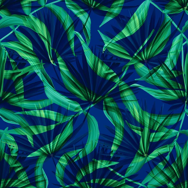 Бесшовный цветочный узор тропический листья, в гавайском стиле Лицензионные Стоковые Изображения