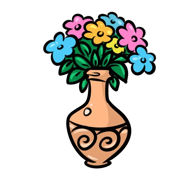 Мультфильм цветы ваза Лицензионные Стоковые Фото